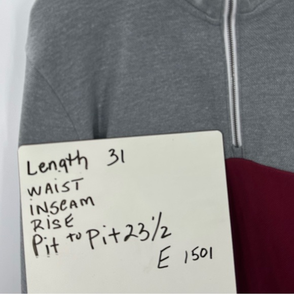 Under Armour Loose Fit Knit Sweater Gray Red Stripe Mens Medium Zip | E1501 - Picture 10 of 10